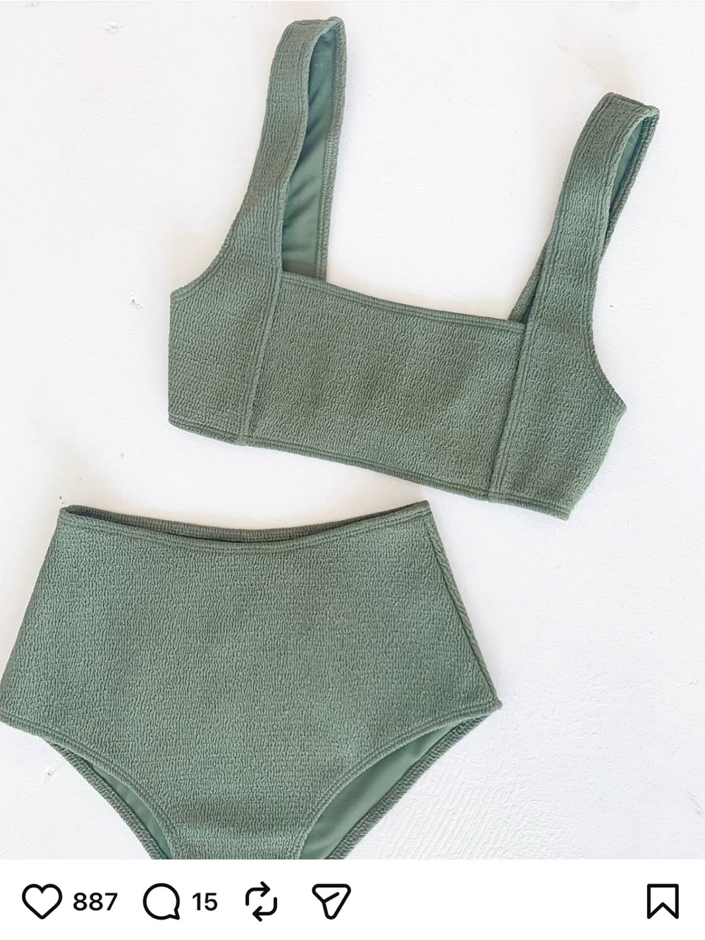 Elce swim (was Wanderlust) Women’s Square-Neck Bikini in Slate Green